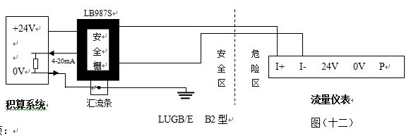 飽和蒸汽流量計防暴型渦街流量儀表配線設(shè)計圖二